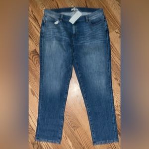Eileen Fisher ABSBL Boyfriend Denim Blue Jeans Organic Cotton Sz 14 NWT New
